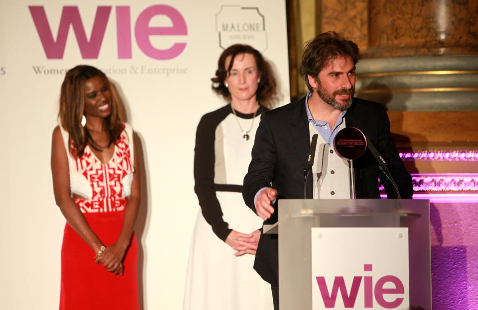 LONDON, ENGLAND - APRIL 27:  Gerard Grech presents the WIE Innovation Award at the LDNY show and WIE Award gala sponsored by Maserati at Goldsmith Hall on April 27, 2015 in London, England.  (Photo by David M. Benett/Getty Images for LDNY FOUNDATION - June Sarpong / Maserati)