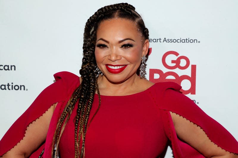 Tisha Campbell attends The American Heart Association’s Go Red for Women Red Dress Collection Concert 2023 on February 01, 2023 in New York City.