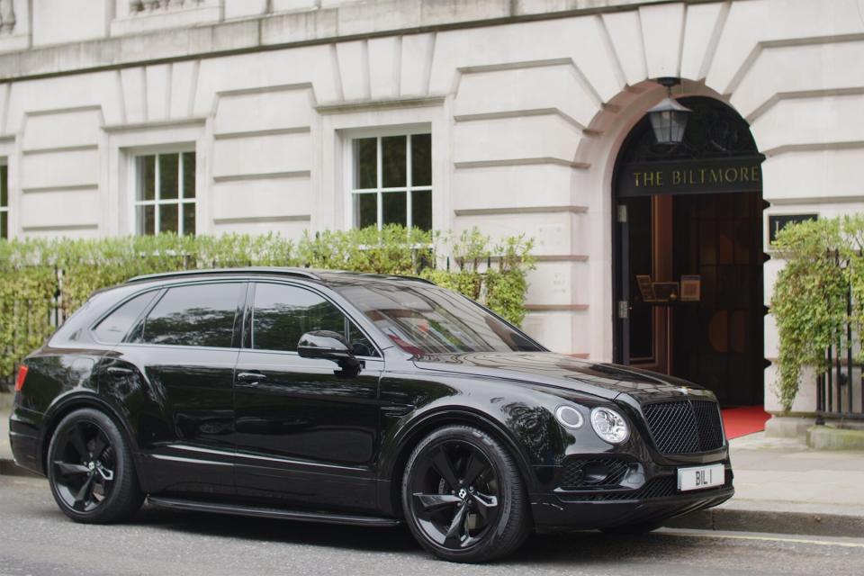 A bentley outside the The Biltmore Mayfair