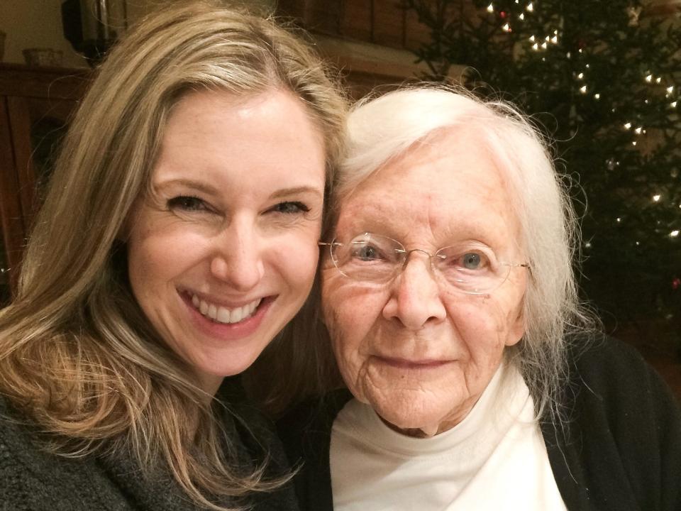 Caitlin Weaver and her grandmother smiling and looking at the camera.