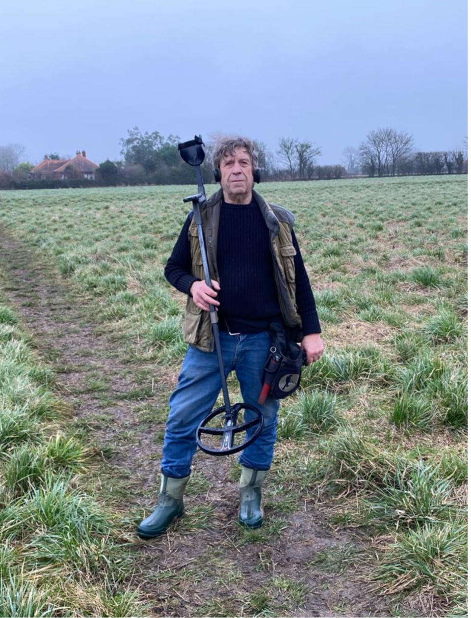 Retired carpenter Alan Rumsby, 75, unearthed the ring, that was buried at a depth of nine inches, in a field in Roydon near Diss in Norfolk. (Noonans/ PA)