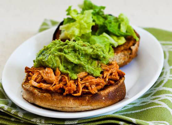 <strong>Get the <a href="http://www.kalynskitchen.com/2012/07/slow-cooker-recipe-for-sriracha.html">Sriracha-Pineapple Barbecued Chicken Sandwiches recipe</a> by Kalyn's Kitchen</strong>