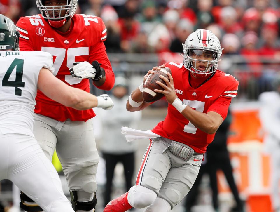 Will quarterback C.J. Stroud and Ohio State beat Notre Dame in Saturday's Week 1 college football game?