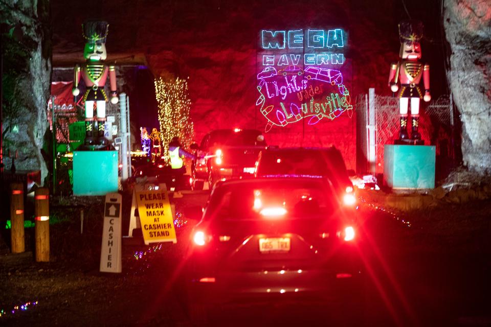 Scenes from the 2020 Lights Under Louisville Christmas light show in the Louisville Mega Cavern. Dec. 17, 2020