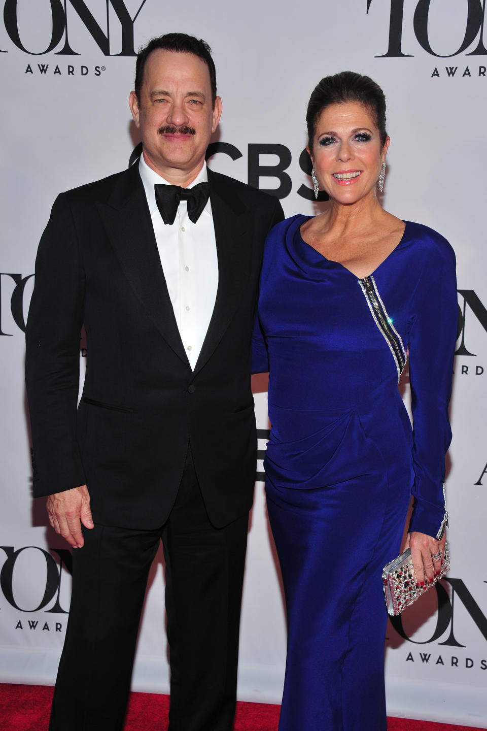 Tom Hanks and Rita Wilson arrives on the red carpet at the 67th Annual Tony Awards, on Sunday, June 9, 2013 in New York. (Photo by Charles Sykes/Invision/AP)