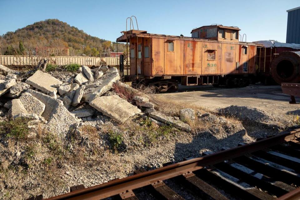 The nonprofit Kentucky Steam has a plan to develop 40 acres of former railroad property into a tourism and entertainment venue called “The Yard” in Irvine, Ky., Monday, November 2, 2020. Kentucky Steam has already purchased the land and is ready to start construction on the venue, with the sponsorship of Hardy Oil, that it hopes will lead the way for other endeavors to celebrate the regions railroad heritage.