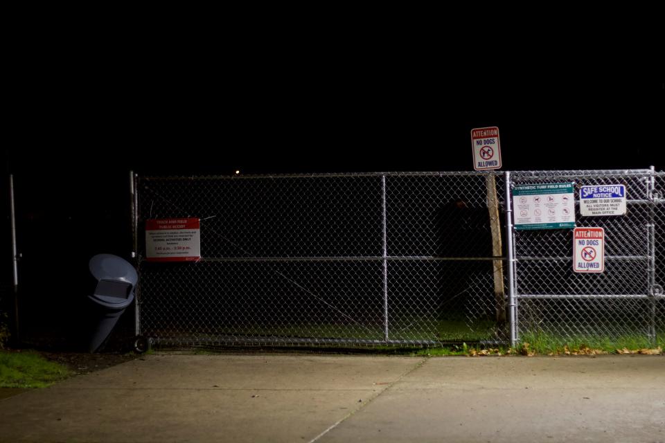 Community members question why Creswell School District wants to establish more fencing when the fencing they have is left open. Creswell Middle School pictured around 8 p.m. on Thursday, Nov. 2, 2023.