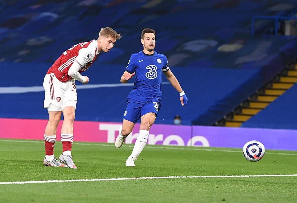 Emile Smith Rowe gives Arsenal the lead early in the matchArsenal FC via Getty Images