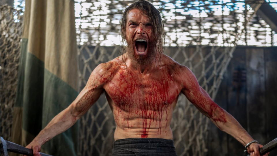 Vikings: Valhalla's season two and three announcement image of a bloody viking yelling