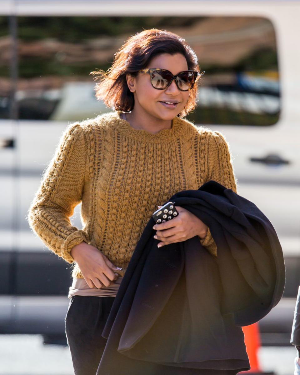 <p>A thick, pointed cat-eye gives the face a lifted effect. Mindy Kaling's chic tortoise glasses accentuate the curve of a round face shape.</p>