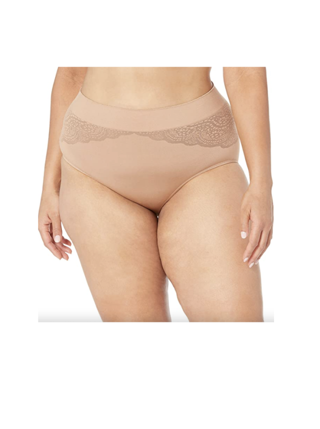 Soma Vanishing Edge Cotton Blend w/Lace Bikini, Neutral