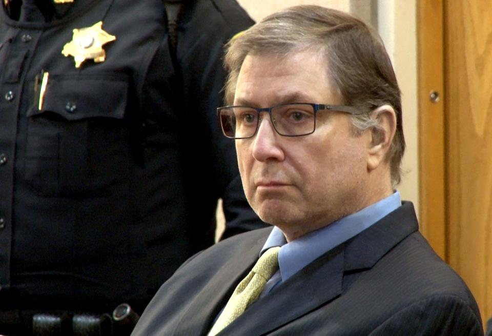 Paul Caneiro sits in he jury box during a hearing before Judge Joseph W. Oxley at the Monmouth County Courthouse in Freehold Tuesday, March 12, 2024.