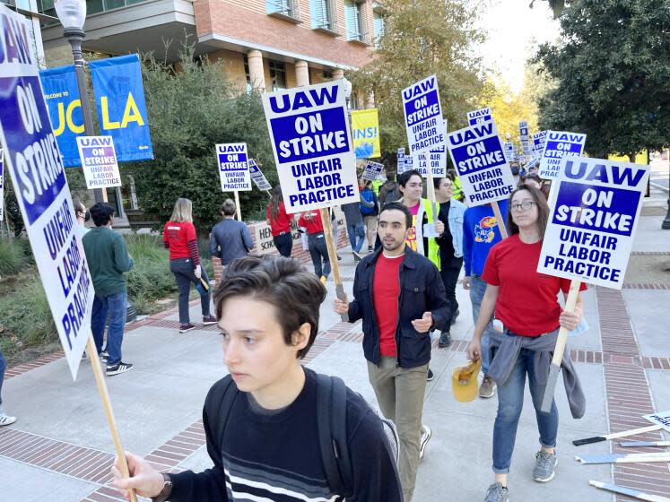 Unionized academic workers across the University of California's 10 campuses hit the picket line Monday, Nov. 14, 2022