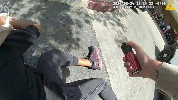 PHOTO: Bodycam footage released by the Los Angeles County Sheriff’s Department of a June 24 2023, incident outside a WinCo grocery store in Lancaster, Calif. (Los Angeles County Sheriff’s Department)