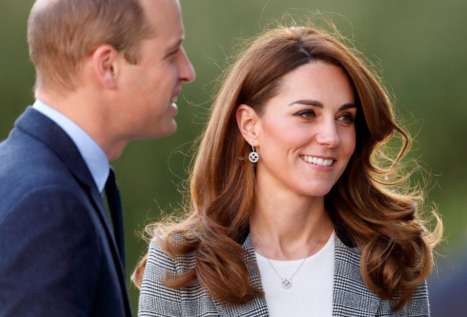 LONDON, UNITED KINGDOM - NOVEMBER 12: (EMBARGOED FOR PUBLICATION IN UK NEWSPAPERS UNTIL 24 HOURS AFTER CREATE DATE AND TIME) Prince William, Duke of Cambridge and Catherine, Duchess of Cambridge attend Shout's Crisis Volunteer celebration event at Troubadour White City Theatre on November 12, 2019 in London, England. (Photo by Max Mumby/Indigo/Getty Images)