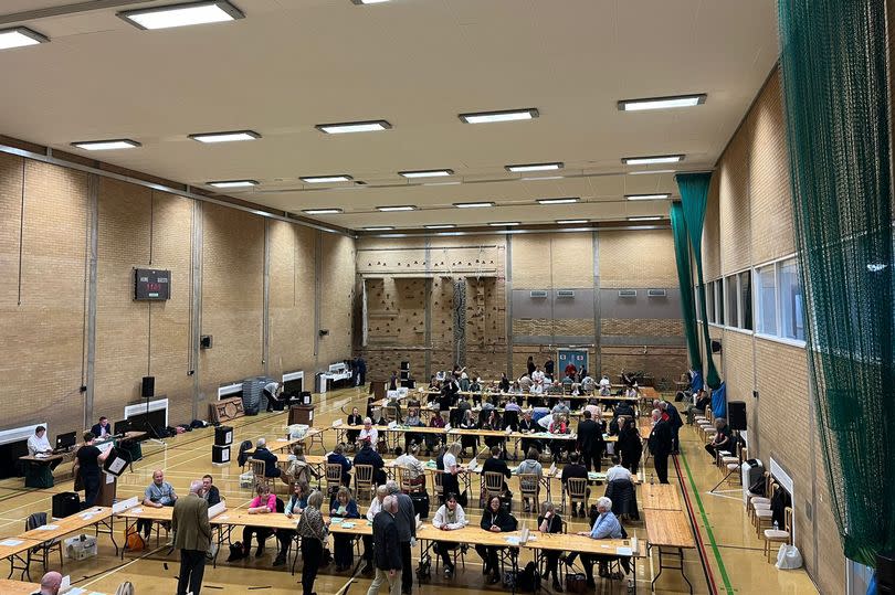 The Humberside PCC count at Haltemprice Leisure Centre earlier today