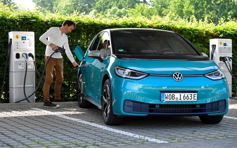 FILE PHOTO: Media tour through Volkswagen ID 3 production line in Dresden