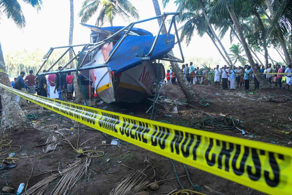 P.P. Afthab/AP Photo Tourist boat that capsized Sunday night in Malappuram, Kerala, India