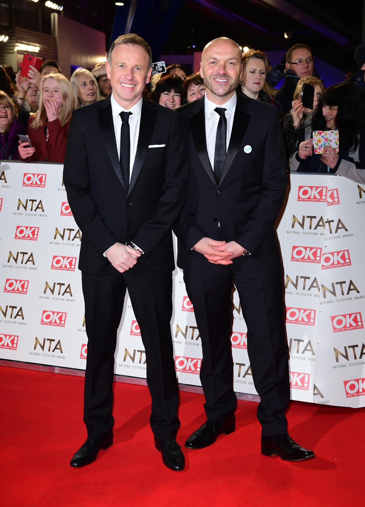 Tim Lovejoy and Simon Rimmer arriving at the National Television Awards 2017, held at The O2 Arena, London. PRESS ASSOCIATION Photo. Picture date: 25th January, 2017. See PA Story SHOWBIZ NTAs. Photo credit should read: Ian West/PA Wire