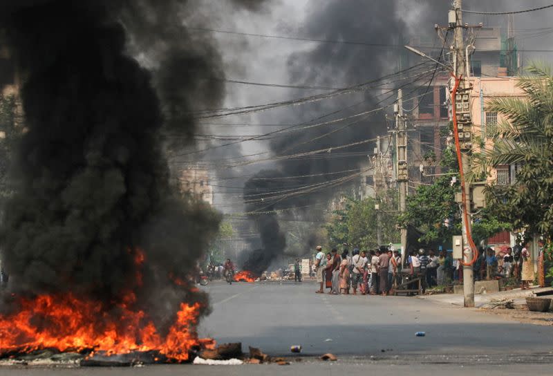 Protest against the military coup, in Mandalay