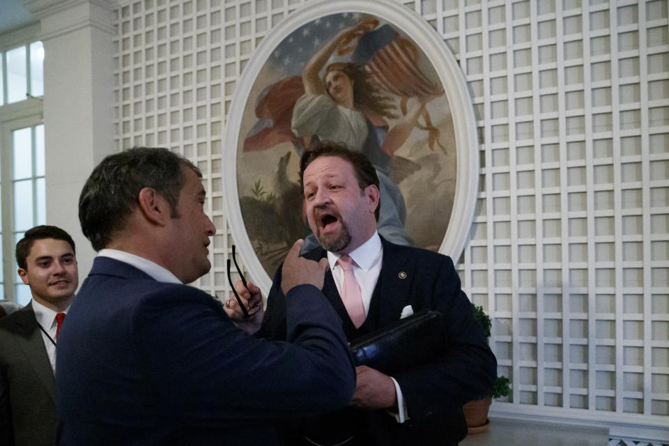 Sebastian Gorka, right, with Brian Karem