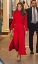 <p>Kate Middleton sported an elegant, monochrome red outfit to attend The Forward Trust's “Taking Action on Addiction” campaign, which aims to help individuals overcome addiction. She accessorized a sleek turtleneck and pleated skirt with a tan <a href="https://go.redirectingat.com?id=74968X1596630&url=https%3A%2F%2Fwww.demellierlondon.com%2Fthe-nano-montreal.html&sref=https%3A%2F%2Fwww.townandcountrymag.com%2Fstyle%2Ffashion-trends%2Fnews%2Fg1633%2Fkate-middleton-fashion%2F" rel="nofollow noopener" target="_blank" data-ylk="slk:DeMellier London;elm:context_link;itc:0;sec:content-canvas" class="link ">DeMellier London </a>purse and pointed stilettos.</p>