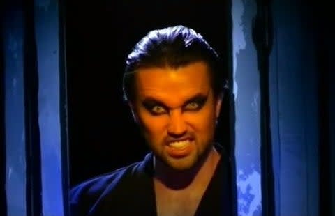 Mac, as Nightman, looking like a menace