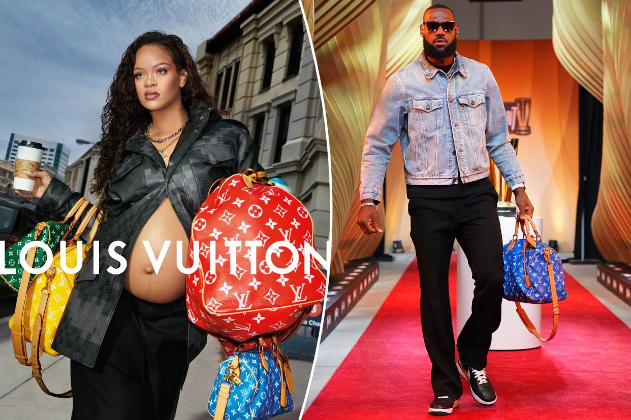 Rihanna and LeBron James carrying Louis Vuitton Speedy bags.