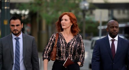 Taylor Swift publicist Tree Paine (C) arrives at Denver Federal Court where the Taylor Swift groping trial was to resume in Denver U.S. August 9, 2017. REUTERS/Rick Wilking