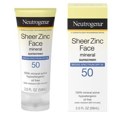 Neutrogena Sheer zinc oxide face sunscreen