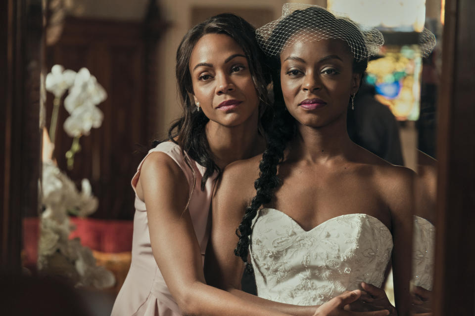 Zoe Saldana as Amy Wheeler, Danielle Deadwyler as Zora Wheeler in 