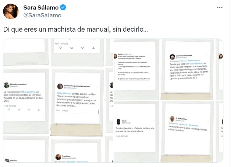 Sara Sálamo denunció ataques en redes sociales