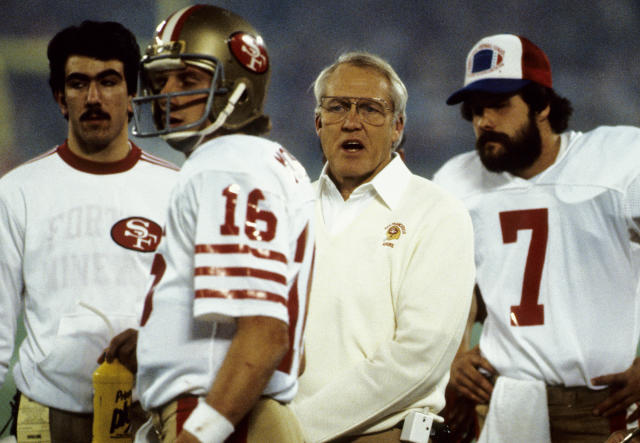 San Francisco 49ers celebrate their third quarter goal line stance that  stopped a Cincinnati Bengals scoring threat from within the one-yard-line,  on a fourth down situation, during Super Bowl XVI in Pontiac