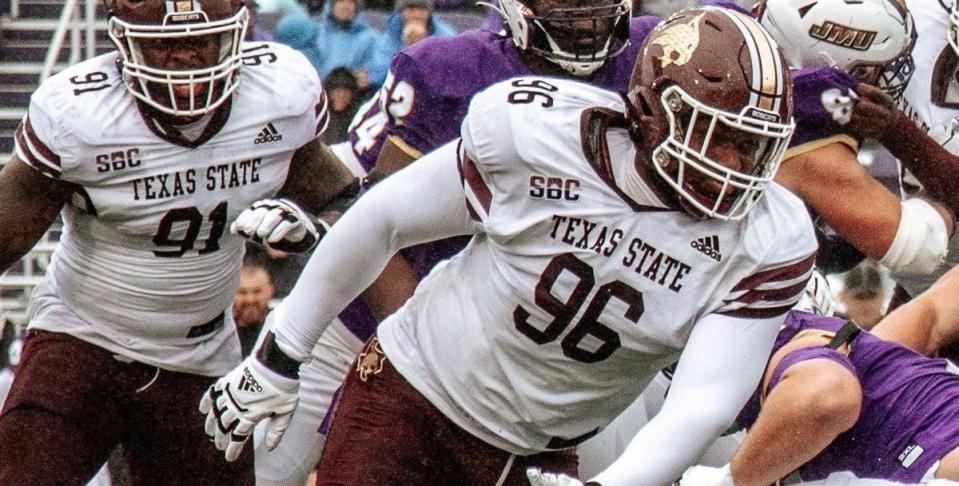 Texas State defensive lineman Davon Spears entered the transfer portal following the 2022 season.