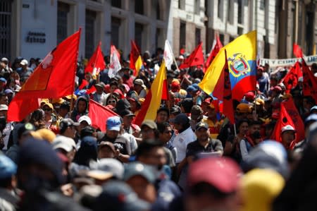 Protests against Ecuador's President Lenin Moreno's austerity measures, in Quito