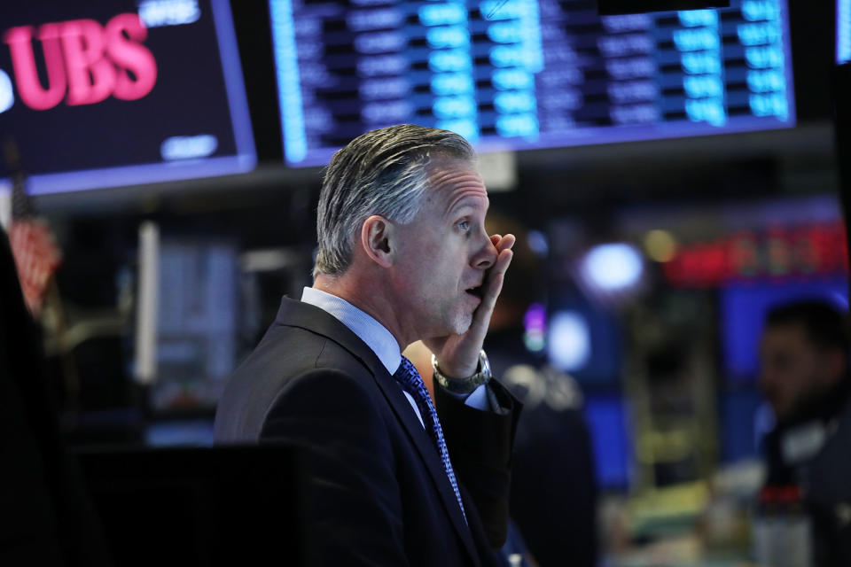 Traders work on the floor of the New York Stock Exchange&nbsp;on Feb. 6 during a wild day of market swings. (Photo: Spencer Platt via Getty Images)