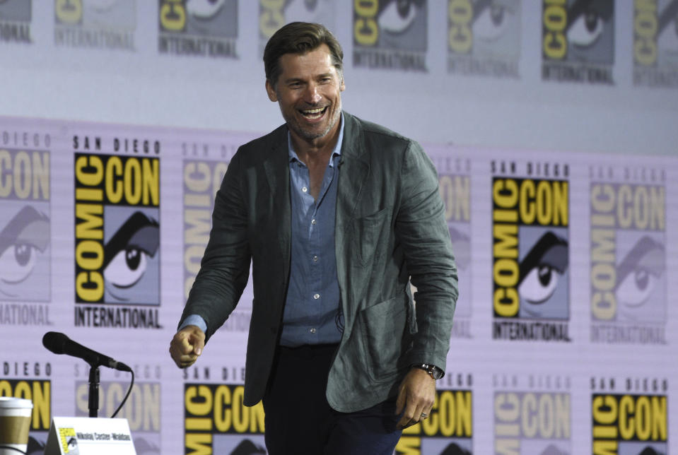 Nikolaj Coster-Waldau arrives at the "Game of Thrones" panel on day two of Comic-Con International on Friday, July 19, 2019, in San Diego. (Photo by Chris Pizzello/Invision/AP)