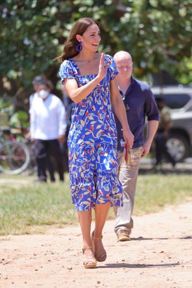 Kate Middleton Looks Spring-Ready in Floral Tory Burch Dress on Caribbean  Royal Tour