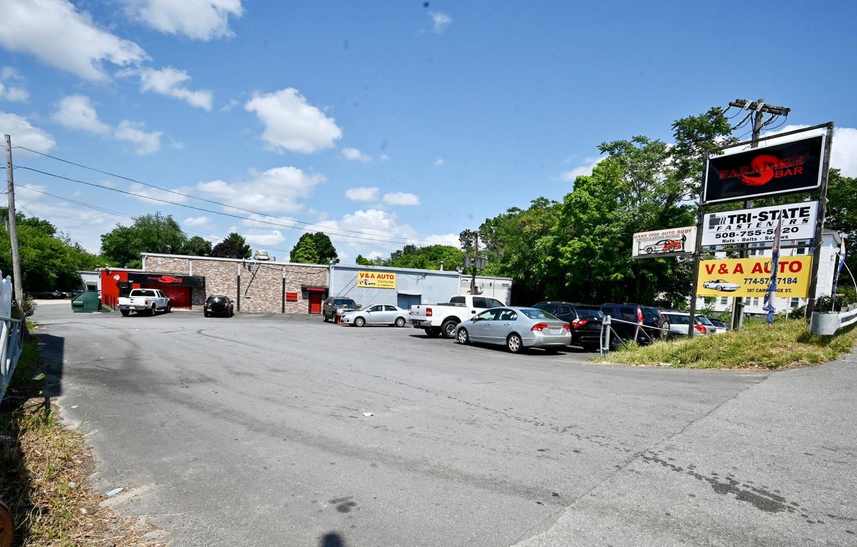 387 Cambridge St. in Worcester, where the License Commission on Thursday suspended the liquor license of the Paradise Bar following a June 26 car show there that was marked with traffic problems, loud music and public drinking.