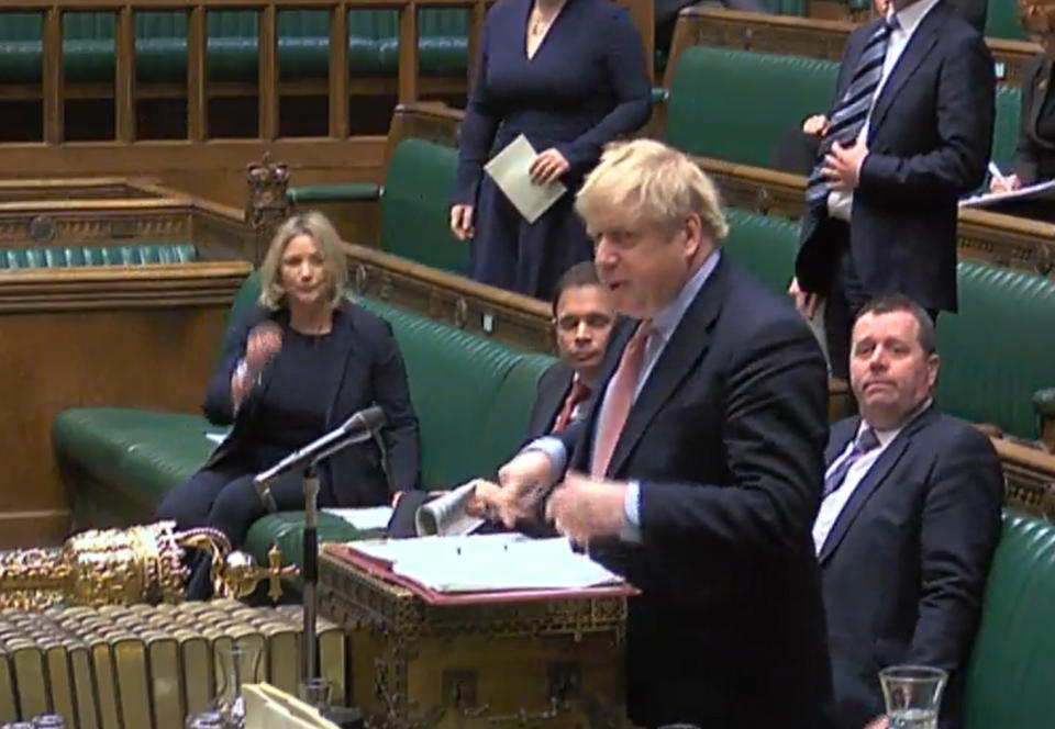 Prime Minister Boris Johnson speaks during Prime Minister's Questions in the House of Commons, London. (Photo by House of Commons/PA Images via Getty Images)