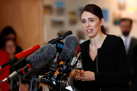 New Zealand's Prime Minister Jacinda Ardern speaks to students during her visit to Cashmere High School in Christchurch, New Zealand March 20, 2019. REUTERS/Edgar Su