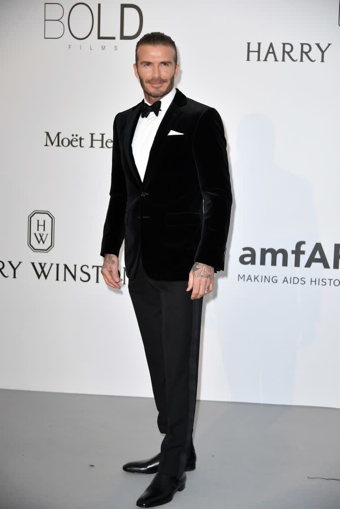 David Beckham attending the amfAR Gala Cannes 2017. (Getty Images) 