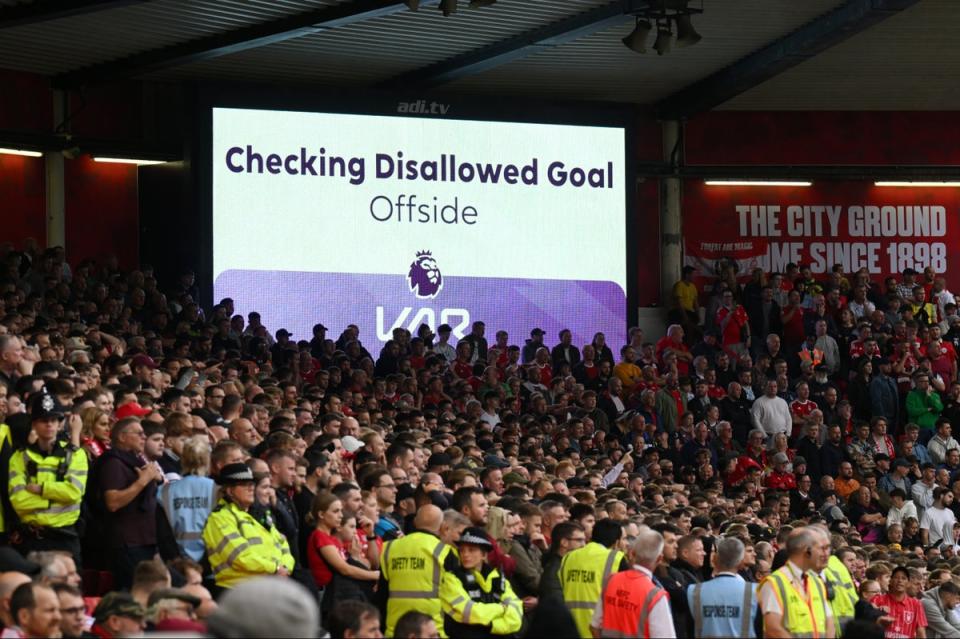 VAR in action at Nottingham Forest’s City Ground  (Getty Images)