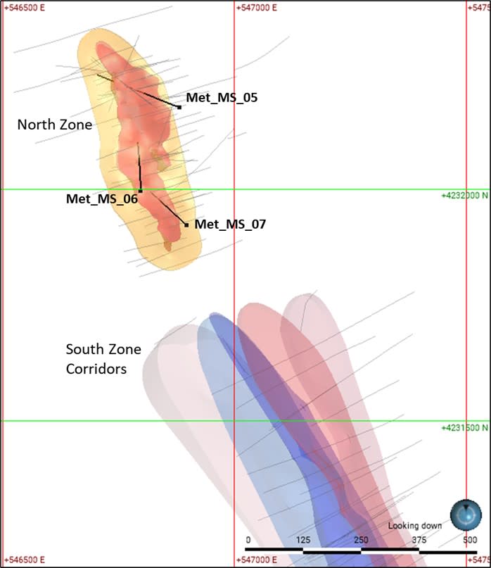 Plan view of the Venda Nova with location of the reported drill holes