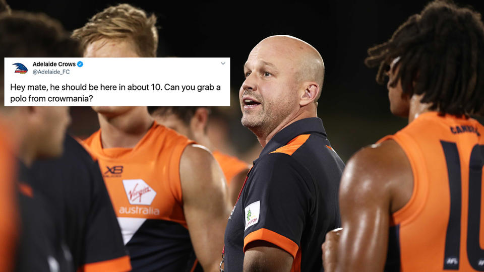 Former GWS assistant coach Matthew Nicks will coach the Adelaide Crows next season, who committed an unfortunate but funny gaffe on Twitter shortly before Nicks was announced. (Photo by Matt King/Getty Images)