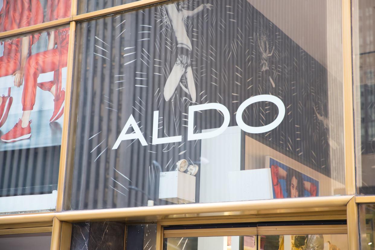 Logo of the main Aldo store in New York.