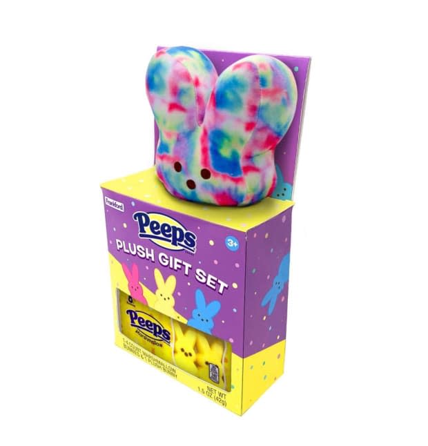 <p>What could be better than a big stuffed Peep plush? This tie dye peep set also comes with the popular marshmallow candy. So, it's great for an Easter basket.</p><p><em><a href="https://www.target.com/p/peeps-bunny-house-gift-set-tie-dye-1-5oz/-/A-87277649?ref=tgt_adv_XS000000&AFID=msn_df&fndsrc=tgtao&DFA=71700000012720163&CPNG=PLA_Grocery%2BShopping%7CGrocery_Ecomm_Food_Bev&adgroup=SC_Grocery&LID=700000001230728pgs&LNM=PRODUCT_GROUP&network=s&device=c&location=&targetid=pla-4584619898045263&ds_rl=1246978&ref=tgt_adv_XS000000&AFID=bing_pla_df&CPNG=PLA_Grocery%2BShopping%7CGrocery_Ecomm_Food_Bev&adgroup=SC_Grocery&LID=700000001230728pbs&network=s&device=c&querystring=peeps%20gifts&msclkid=80642d24084d154d10e44edf269588b0&gclid=80642d24084d154d10e44edf269588b0&gclsrc=3p.ds" rel="nofollow noopener" target="_blank" data-ylk="slk:Peeps Bunny House Gift Set Tie Dye, $7.99 at Target;elm:context_link;itc:0;sec:content-canvas" class="link ">Peeps Bunny House Gift Set Tie Dye, $7.99 at Target</a></em></p><p>Target</p>