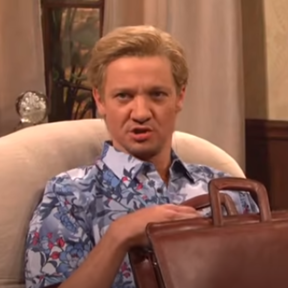 Jeremy Renner in a sketch on Saturday Night Live 