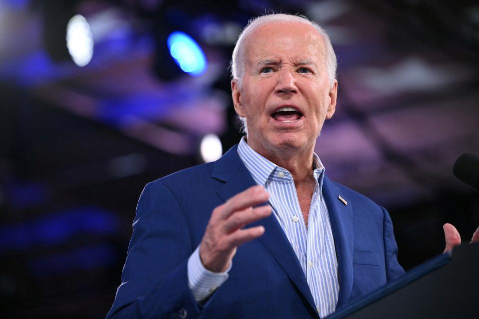 US President Joe Biden speaks at a campaign event in Raleigh, North Carolina, on June 28, 2024. (Photo by Mandel NGAN / AFP) (Photo by MANDEL NGAN/AFP via Getty Images) ORG XMIT: 776165192 ORIG FILE ID: 2159031030