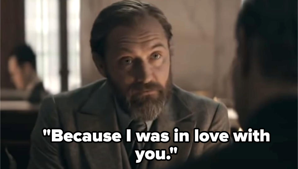 Dumbledore saying "because I was in love with you"